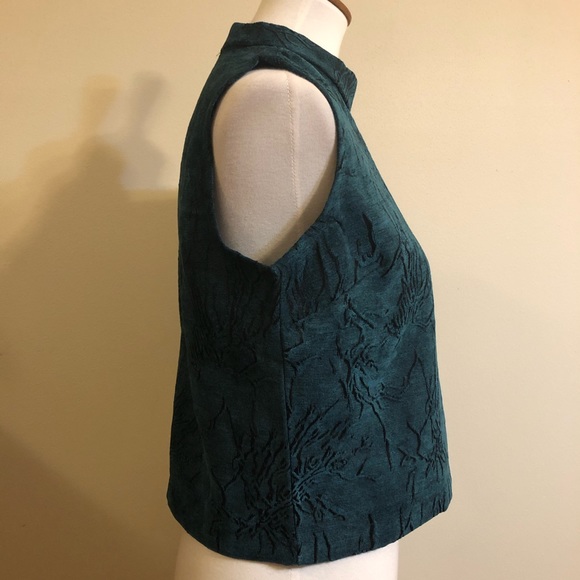 Mark. Chic Teal Sleeveless Mock Neck Crop Top - Picture 9 of 16